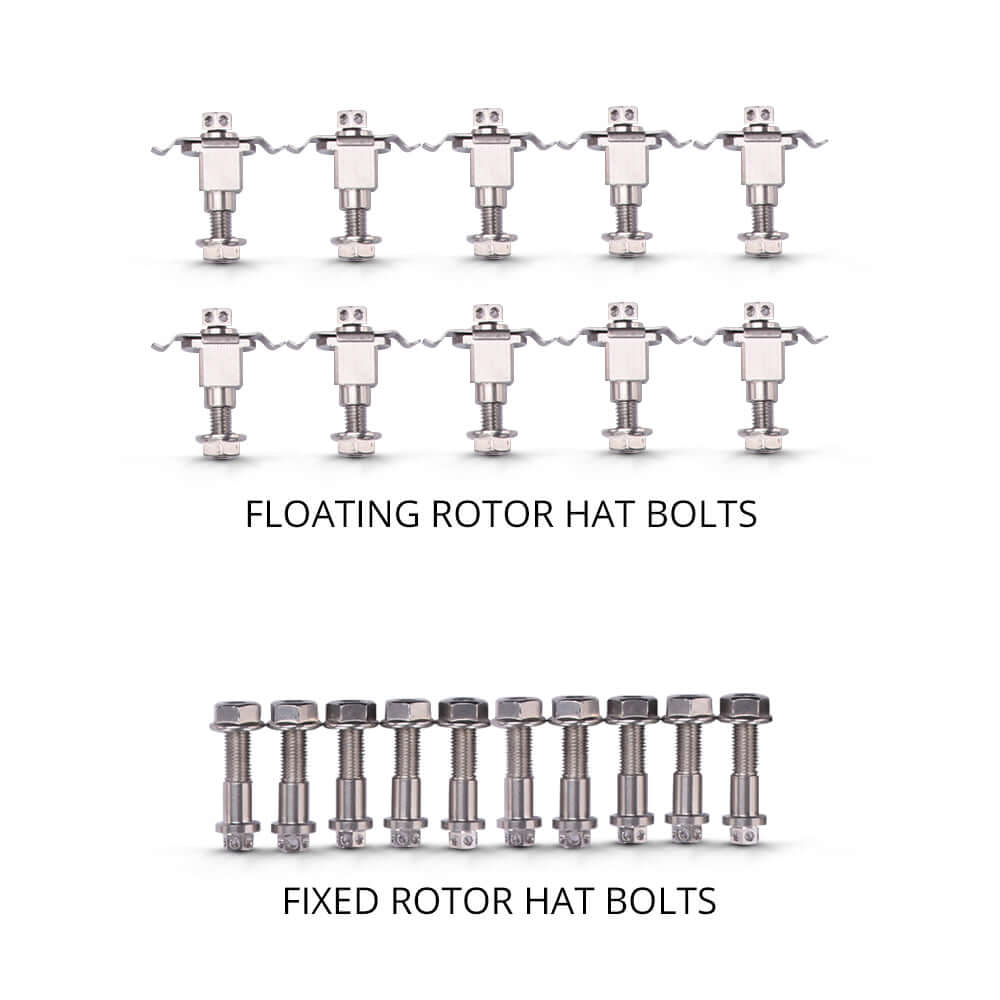 There are two types of SAE 304 stainless steel rotor hat bolts for two-piece brake rotors: floating and fixed.