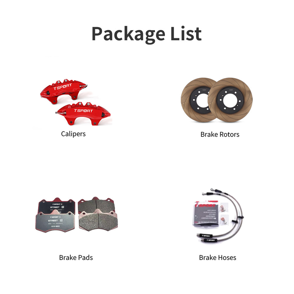 Unboxing the complete TTSPORT GWM Cannon 7640TK front wheel performance big brake kit, including all components: calipers, rotors, pads, and brake line.