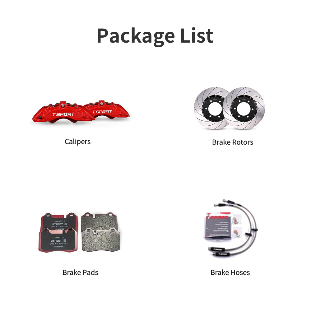 Unboxing the complete TTSPORT Toyota Land Cruiser and Prado front wheel big brake kit, including all components: calipers, rotors, pads, and brake lines.