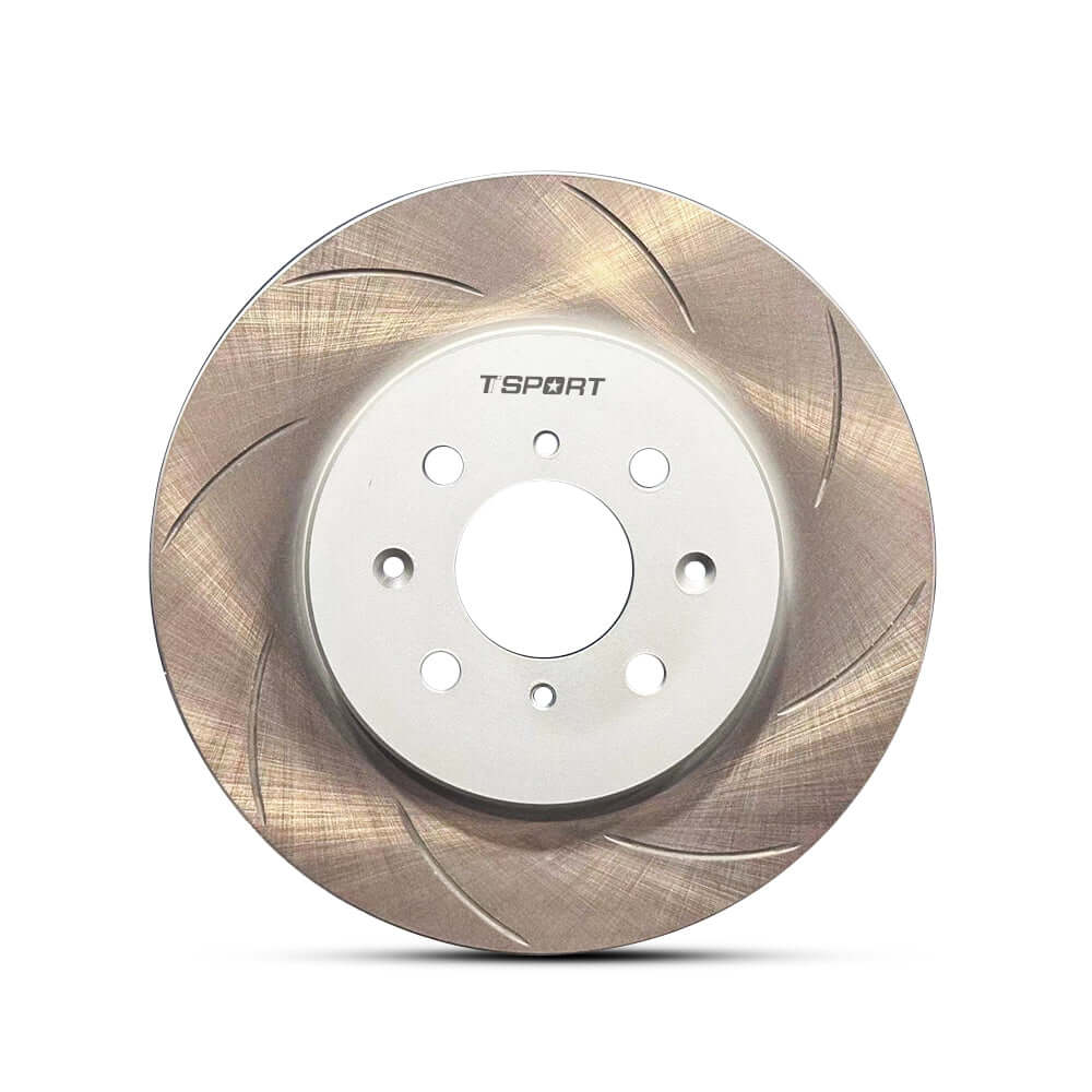 TTSPORT 278mm front wheel slotted brake rotor, an OEM replacement for Honda Fit, Jazz, and Suzuki Jimny.