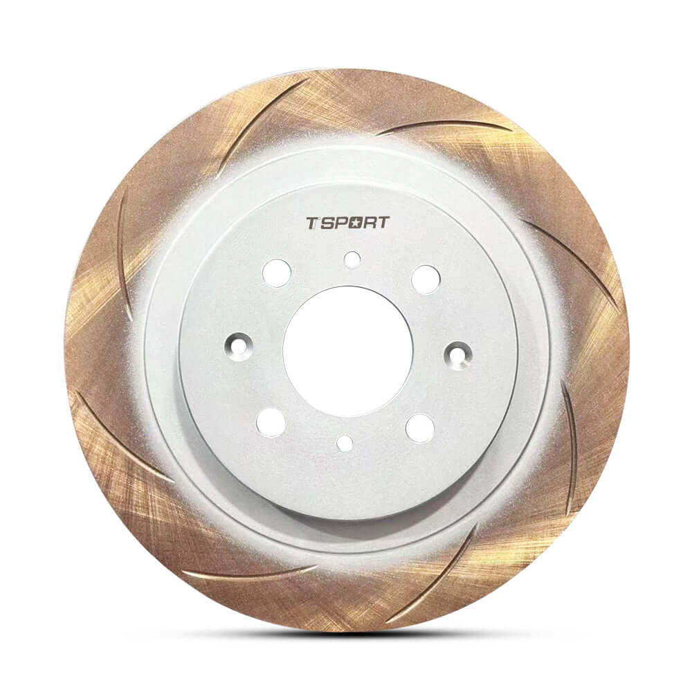 TTSPORT 280mm rear wheel slotted brake rotor, an OEM replacement for Honda Fit, Jazz, and Suzuki Jimny.