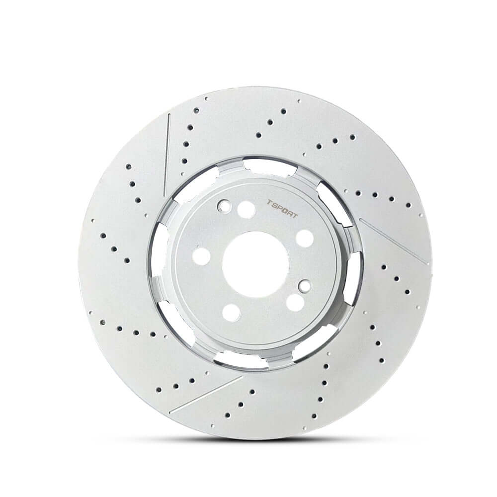 TTSPORT rear wheel drilled and slotted brake rotor, an OEM replacement for Mercedes G-class G500.