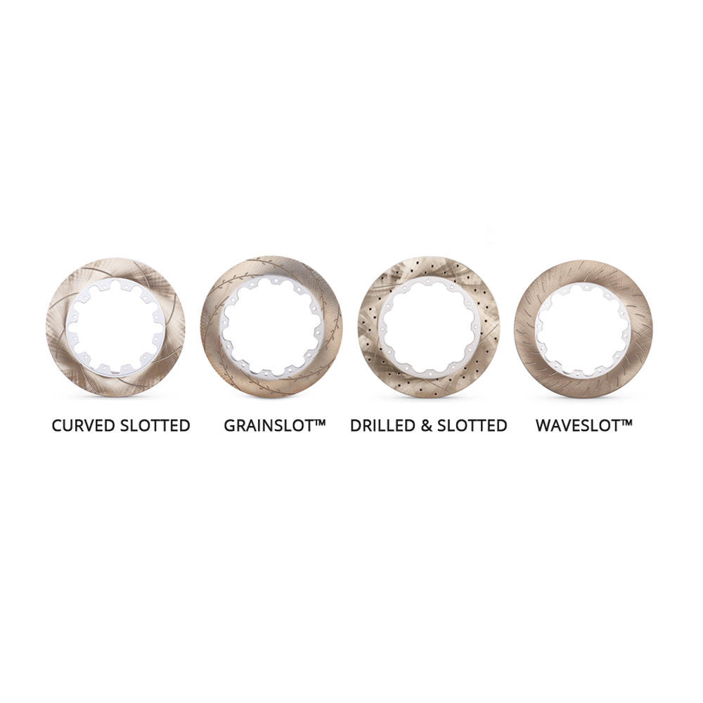 TTSPORT steel brake rotor has four different designs: cured slotted, grain slot, Drilled and Slotted, wave slot.