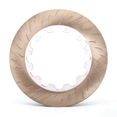 A 2-piece floating rotor with wave slotted design.